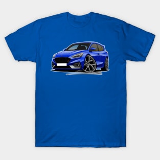 Ford Focus (Mk4) ST Blue Car Caricature T-Shirt